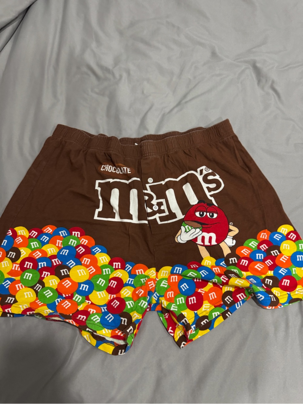 M&M'S Brown Chocolate Graphic Women's Athletic Shorts with Candy Dot Trim